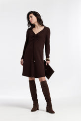 JACQUARD KNIT RANGLAN SLEEVES ANDER DRESS
